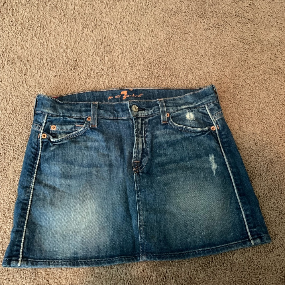 7 for all man kind jean skirt